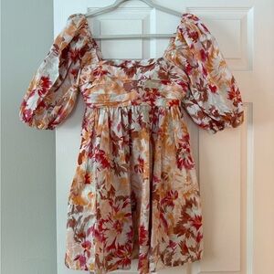 Abercrombie & Fitch Floral Mini Dress - Red, Orange, White